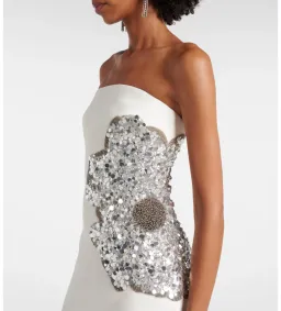 Rebecca Vallance Layana Strapless Embellished Gown White Size 8 for rent on The Volte - image 4