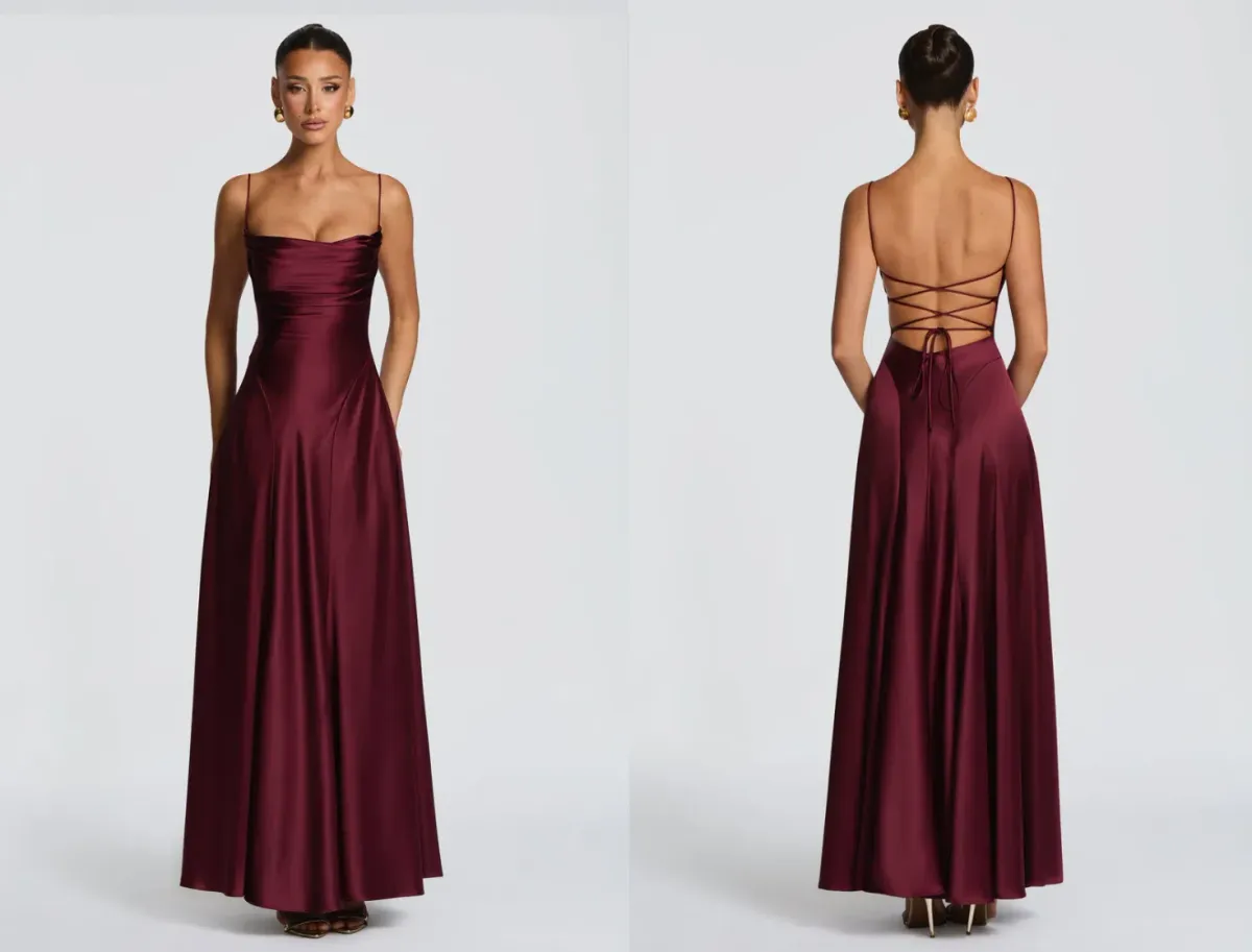 Adelina Maxi Dress - Cherry Lacquer (size S) - Image 2