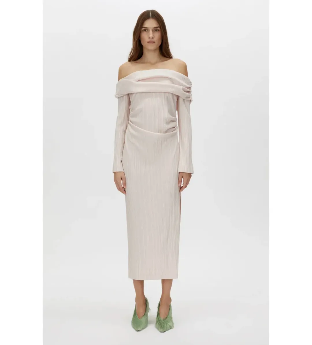 Camilla And Marc Shaw Off Shoulder Dress in Ice Pink Size AU12 for rent on The Volte - main image