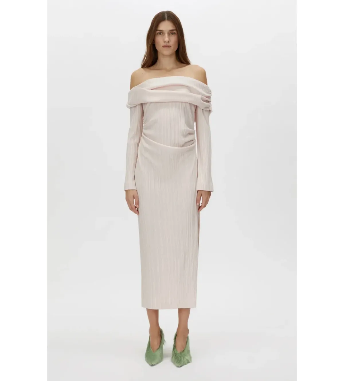 Camilla And Marc Shaw Off Shoulder Dress in Ice Pink Size AU12 - Image 1