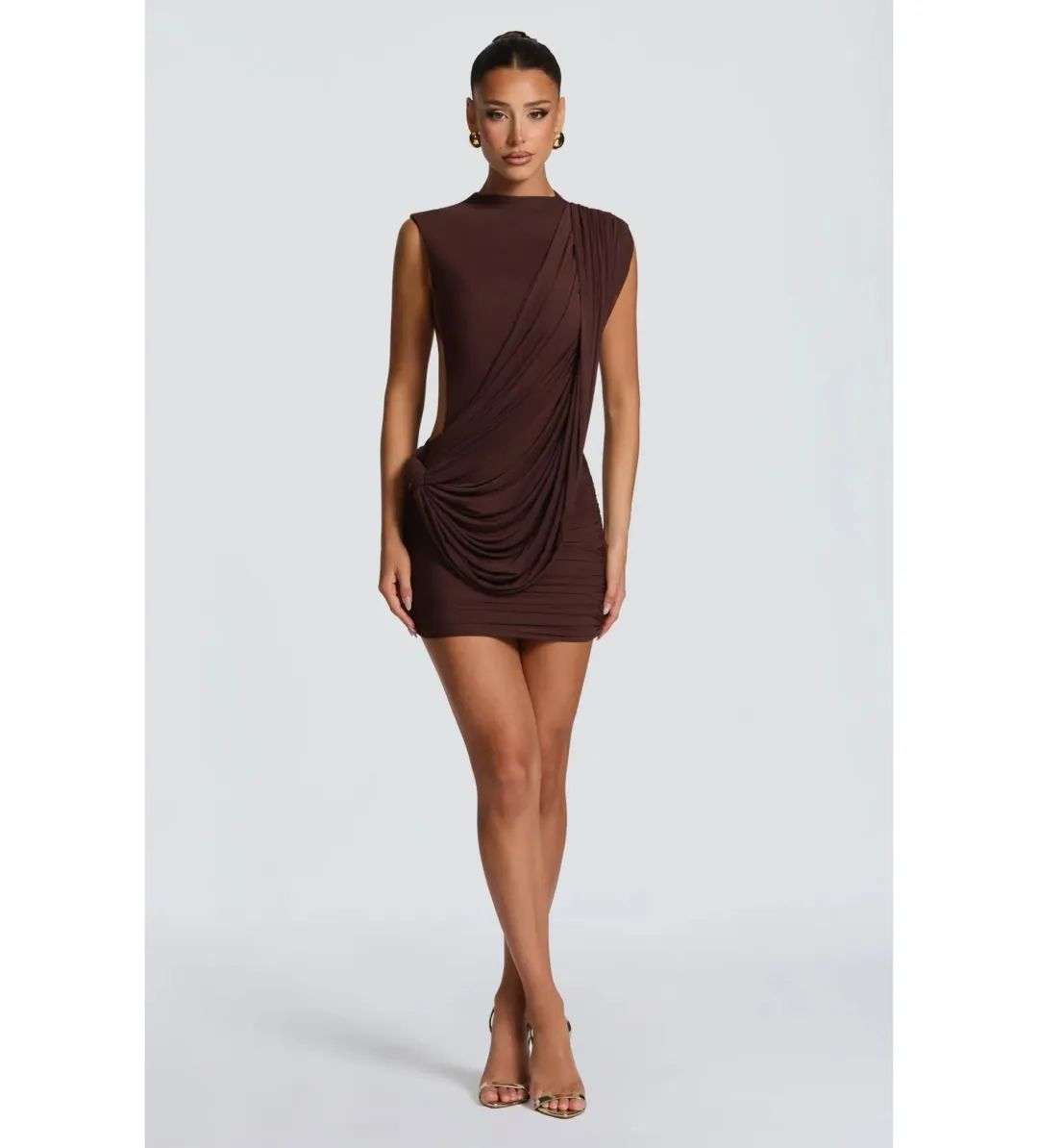 Baby Boo Mireya Mini Dress Plum Brown Size XS / AU 6 for rent on The Volte - main image