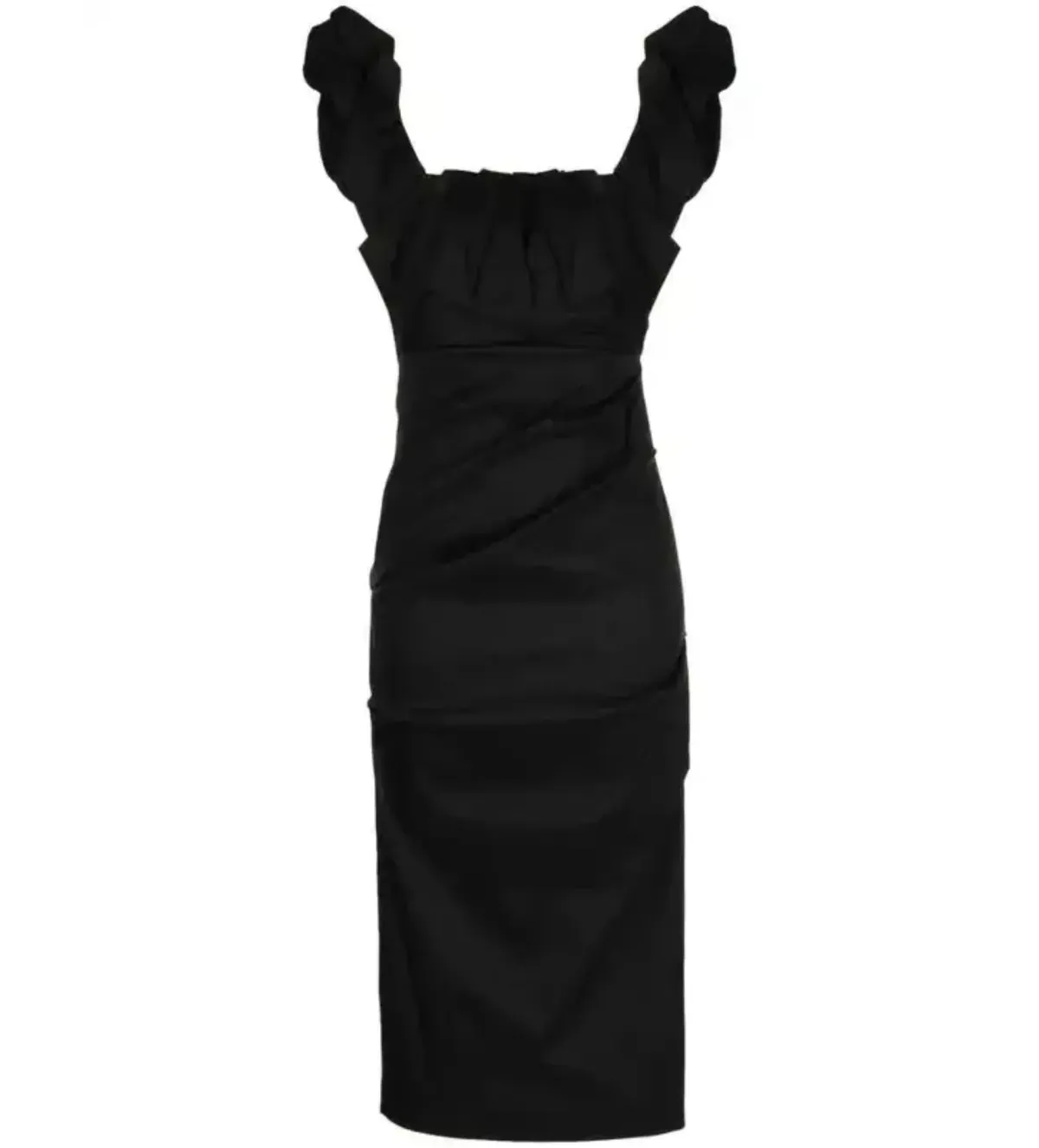 Rachel Gilbert Kalina Draped Sleeveless Midi Dress Black Size 8 - Image 4