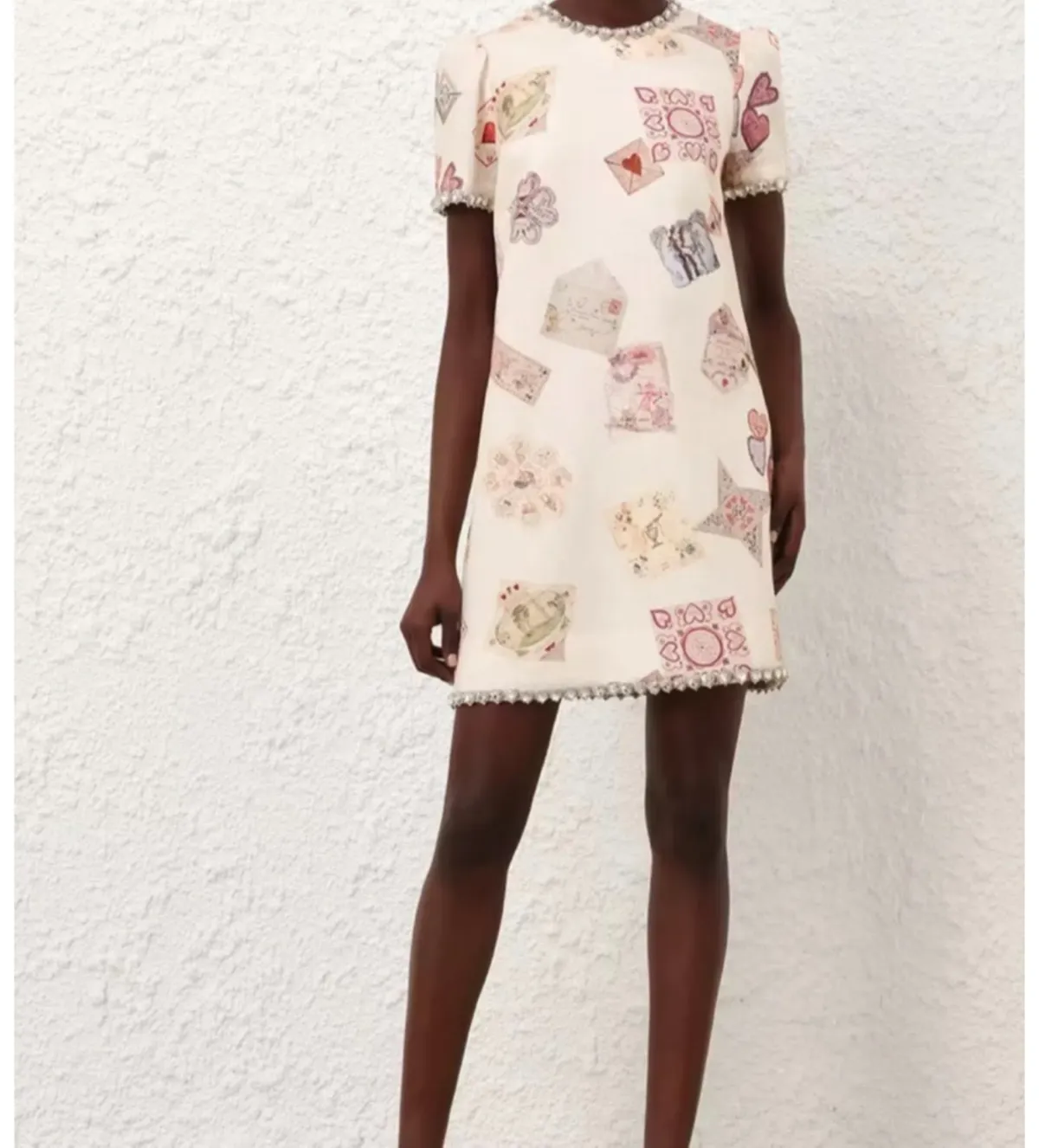 Zimmermann Hypnotic Jewelled Shift Mini Dress Print Size 10 - Image 1