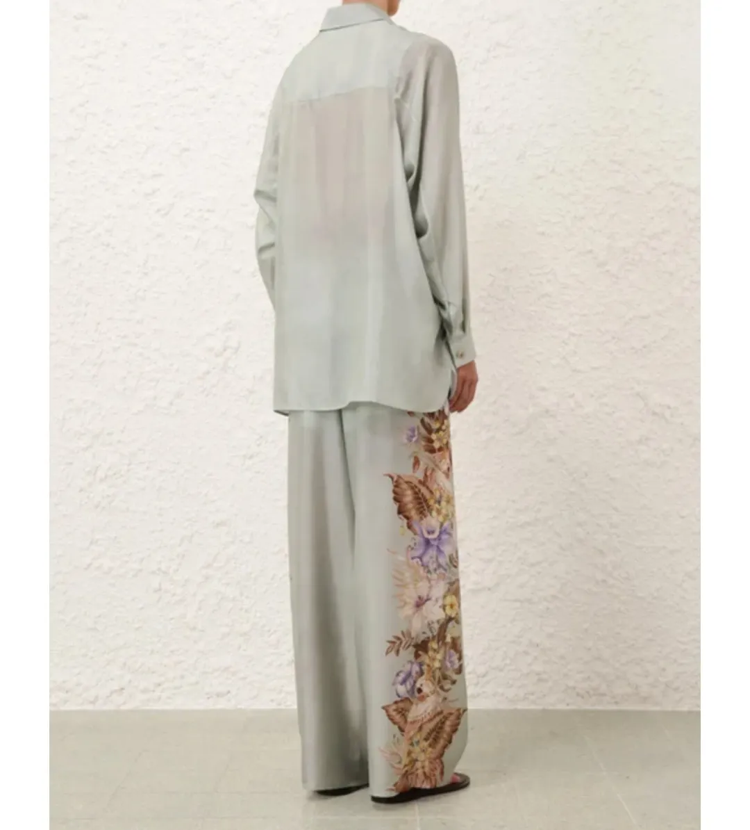 Zimmermann Coco Silk Relaxed Pant Size 1 & Shirt Size 0 Set Print for rent on The Volte - main image