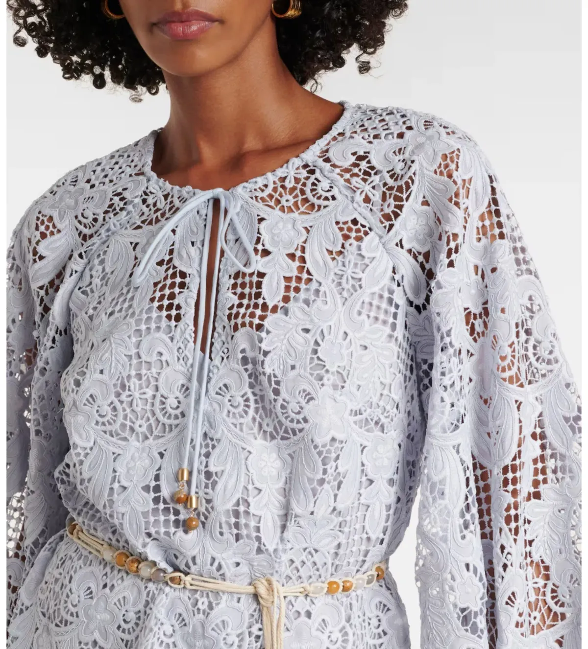 Zimmermann Coco Lace Tunic Mini Dress Blue Size 2/AU 10 - Image 3