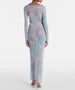 Pucci Marmo Print Tulle Long Dress Size 6 for rent on The Volte - image 6