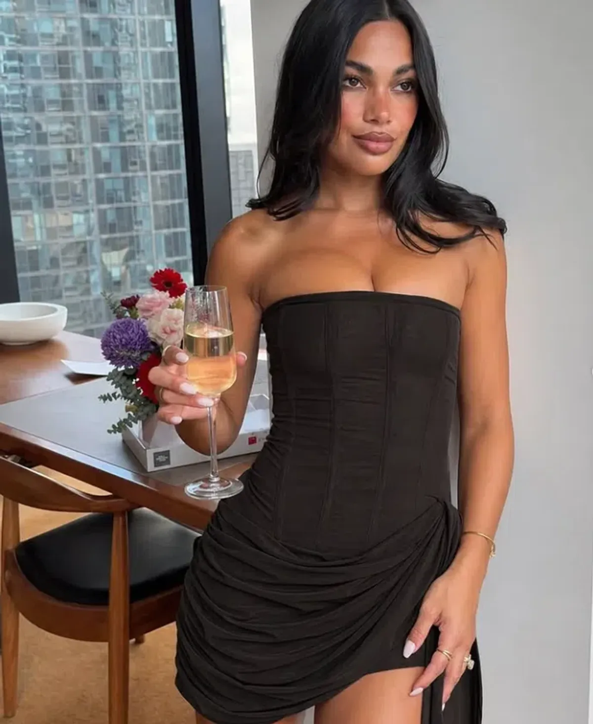 Leau Mira Mesh Corset Mini Dress Black 8 - Image 1