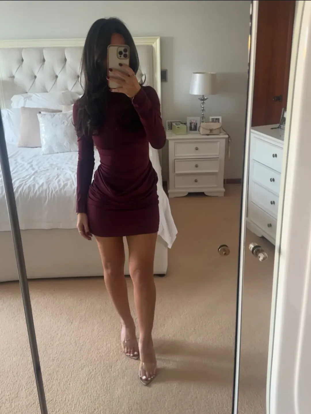 BENNI Veda Mini Dress In Plum | Size AU 10 for rent on The Volte - main image