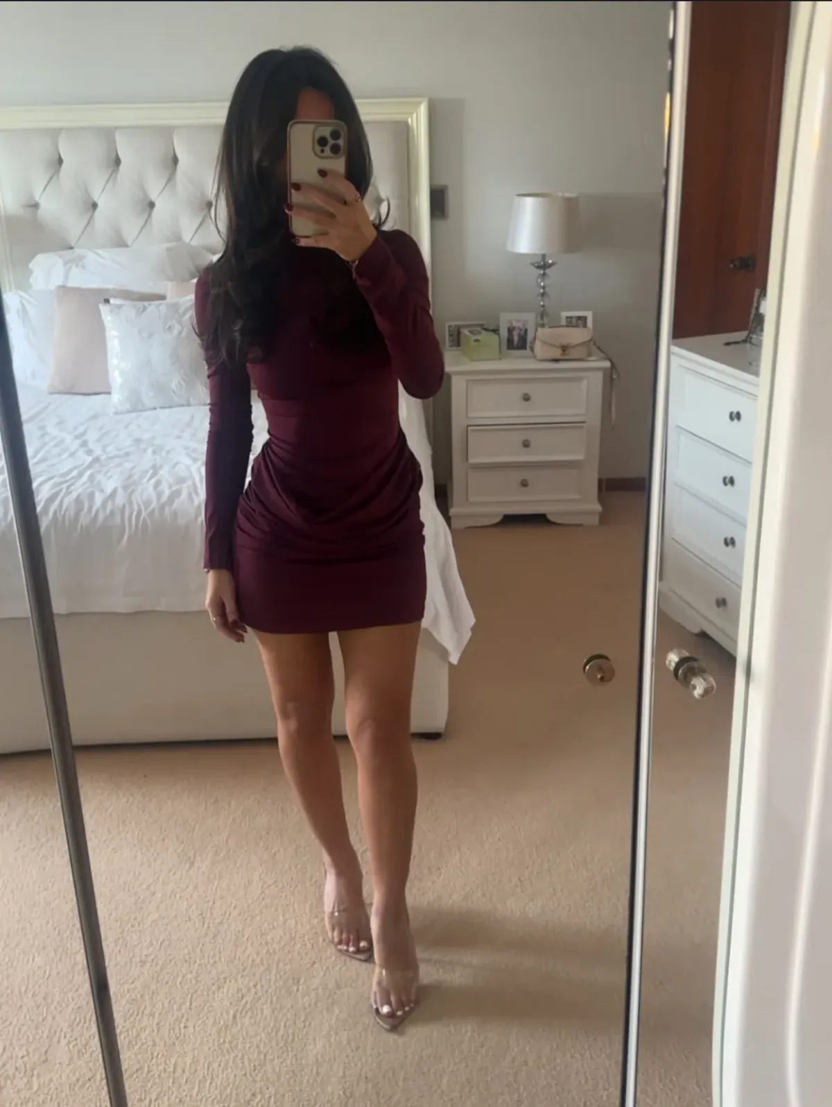 BENNI Veda Mini Dress In Plum | Size AU 10 - Image 3