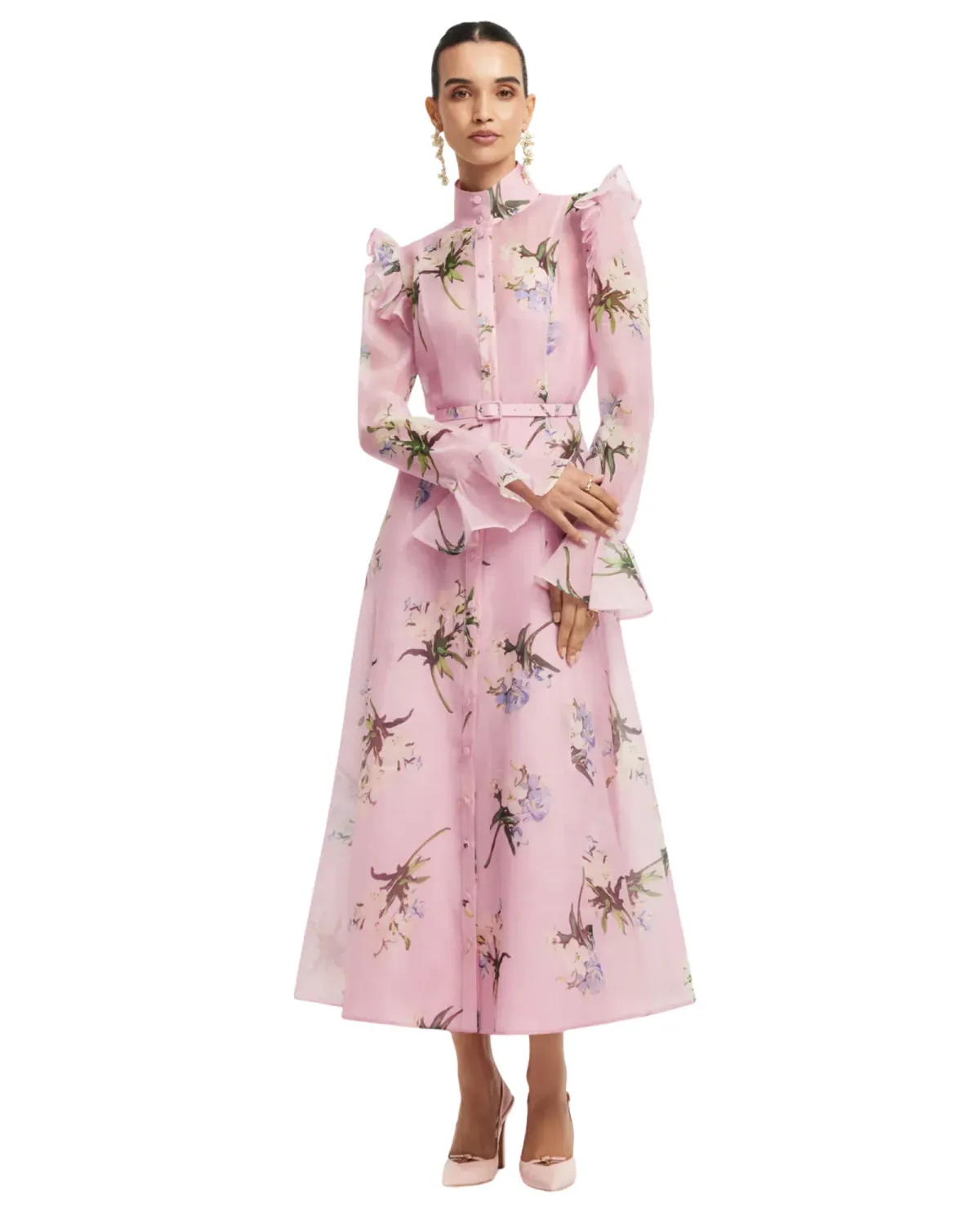 Leo Lin Katrina Butterfly Sleeve Midi Dress Size 12 - Image 1