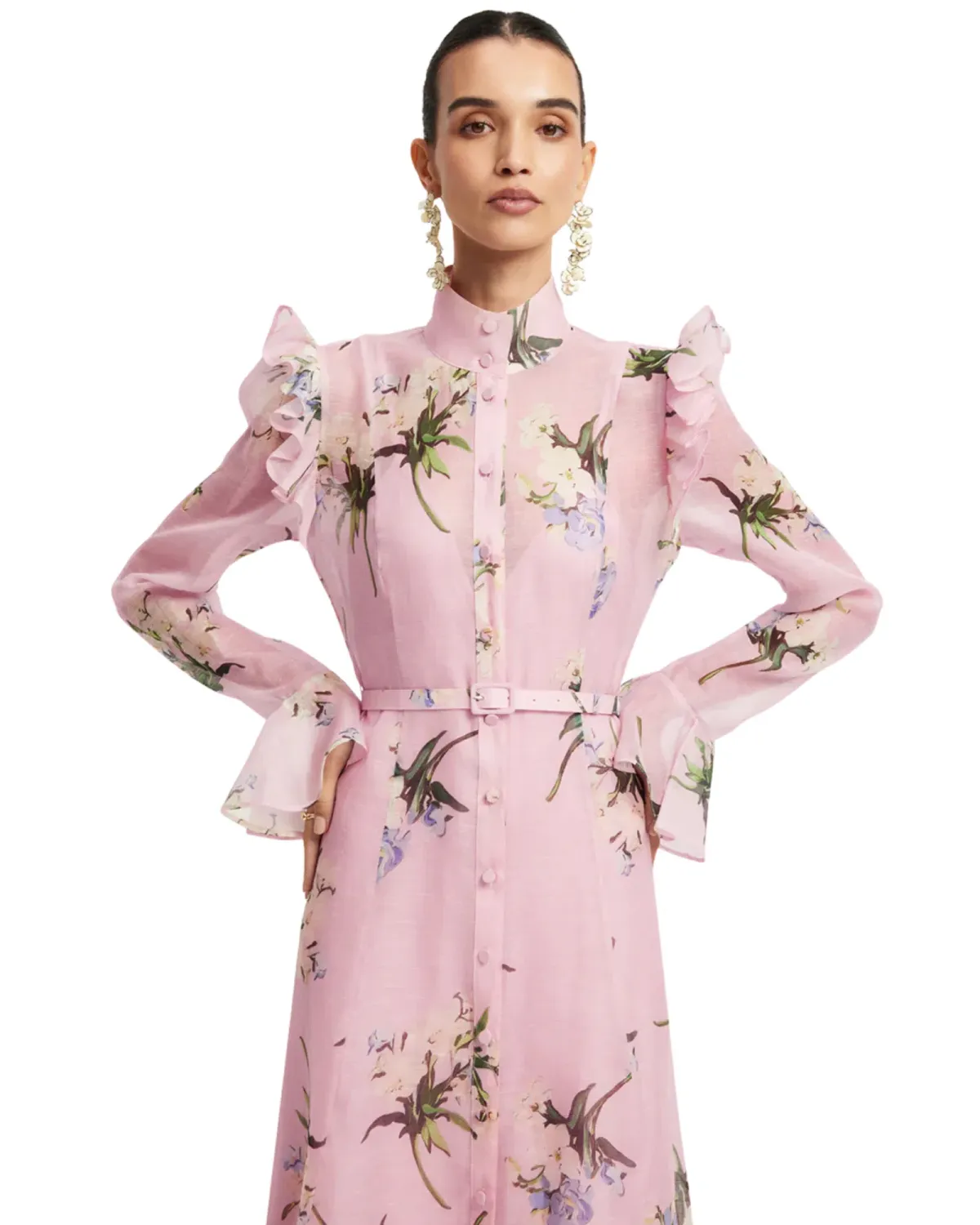 Leo Lin Katrina Butterfly Sleeve Midi Dress Size 12 - Image 2