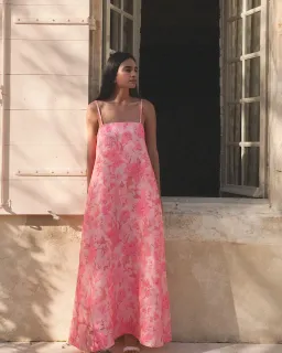 Morton Mac Camilla Maxi Dress Blush Rose Size M for rent on The Volte - image 1