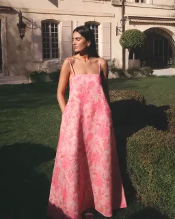 Morton Mac Camilla Maxi Dress Blush Rose Size M for rent on The Volte - image 2