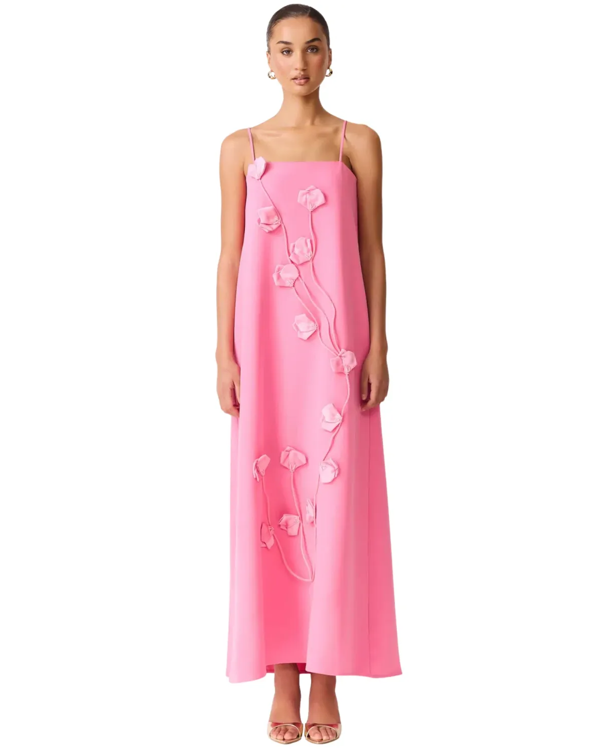 Elliatt Nolana Floral Applique Gown Pink Size L - Image 2