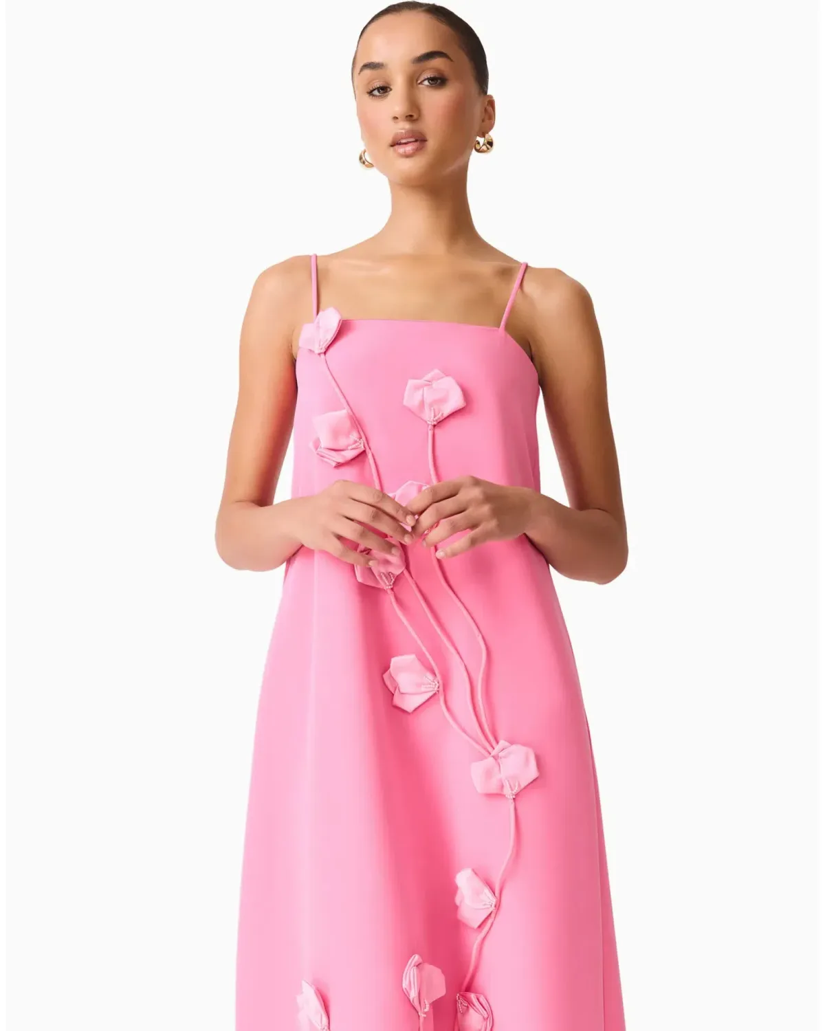 Elliatt Nolana Floral Applique Gown Pink Size S - Image 4