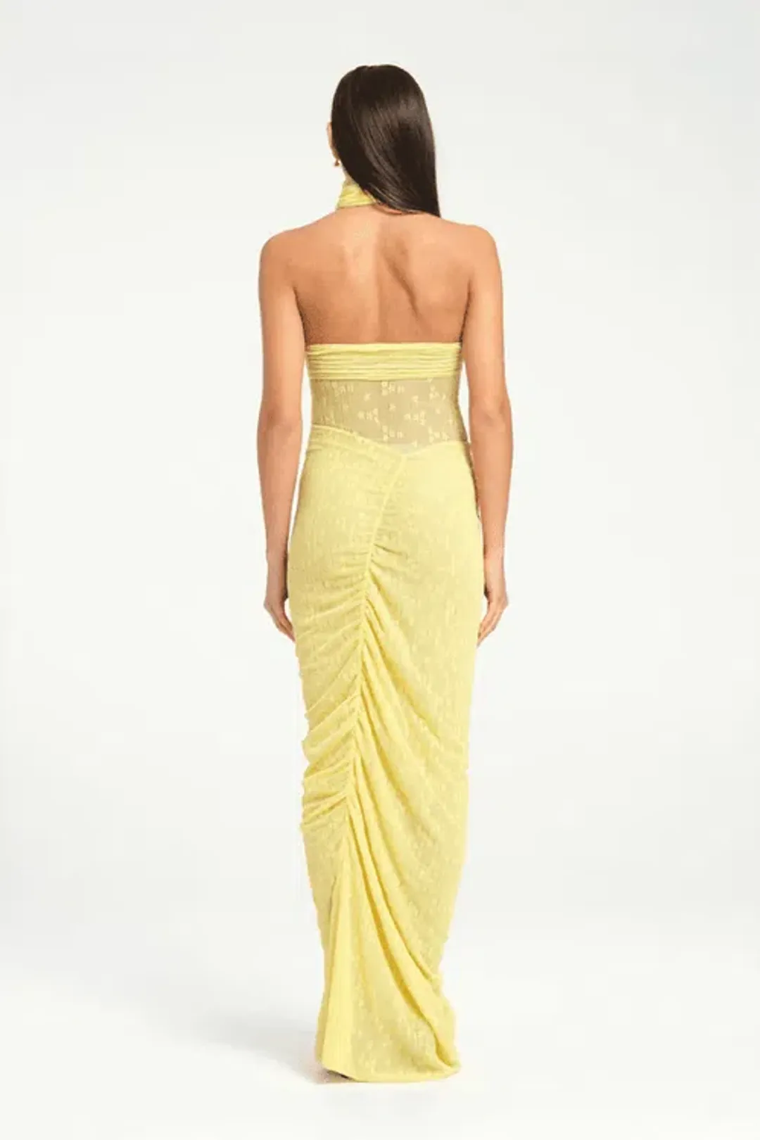 BENNI Hudson Lace Maxi Dress In Butter | Size AU 12 for rent on The Volte - main image