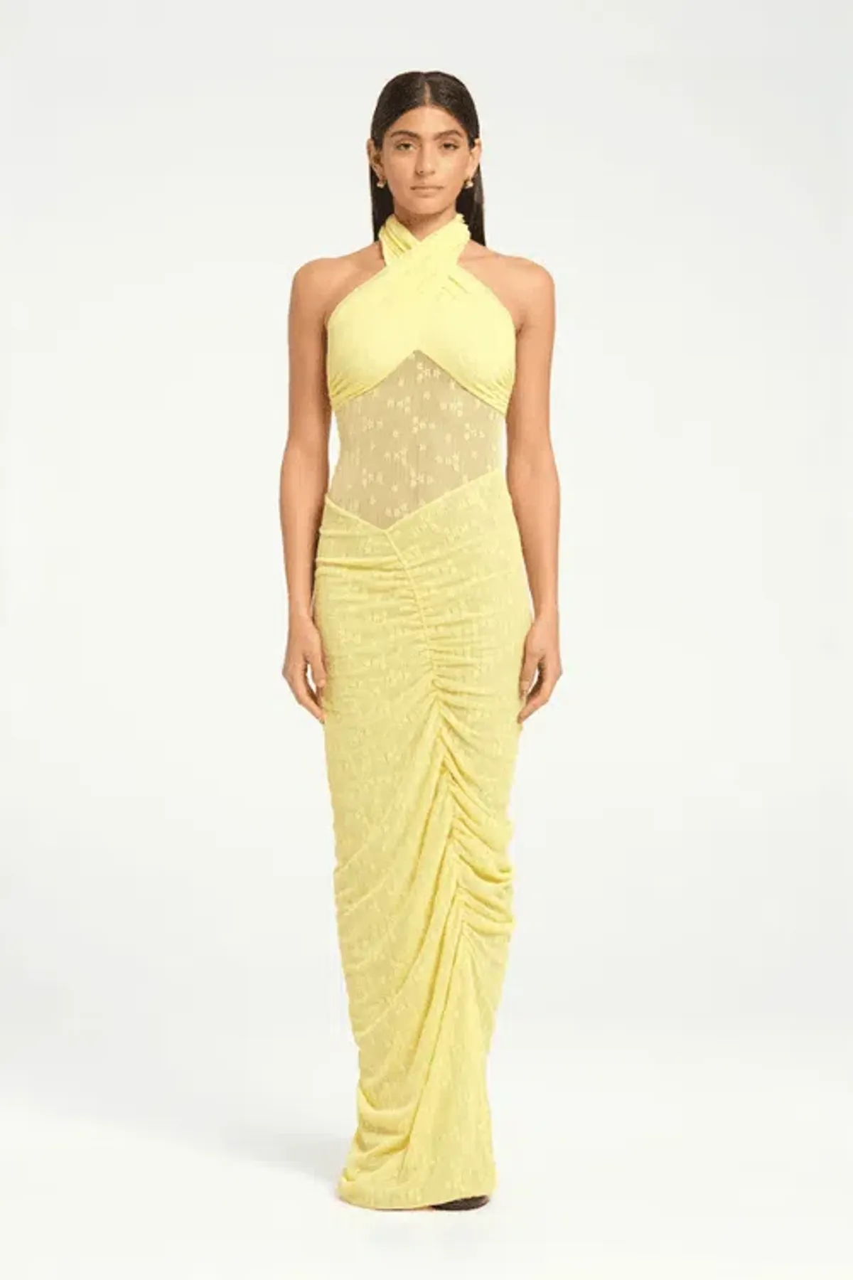 BENNI Hudson Lace Maxi Dress In Butter | Size AU 12 - Image 2