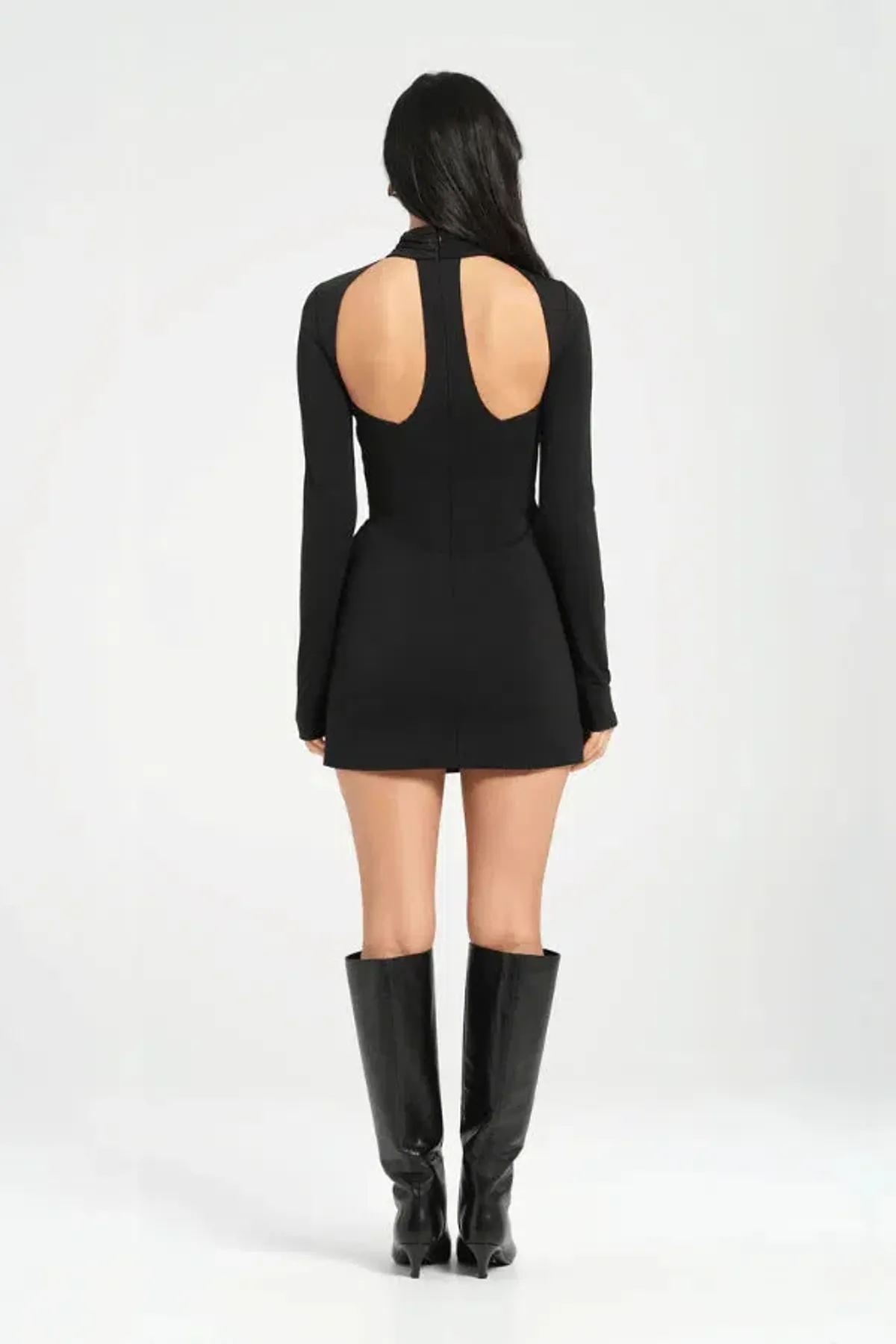 BENNI Veda Mini Dress In Black | Size AU 6 - Image 4