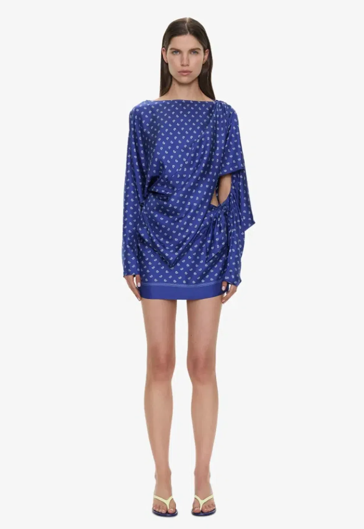Christopher Esber Bandana Pareo Cutaway Dress indigo bandana print Size 6 - Image 1