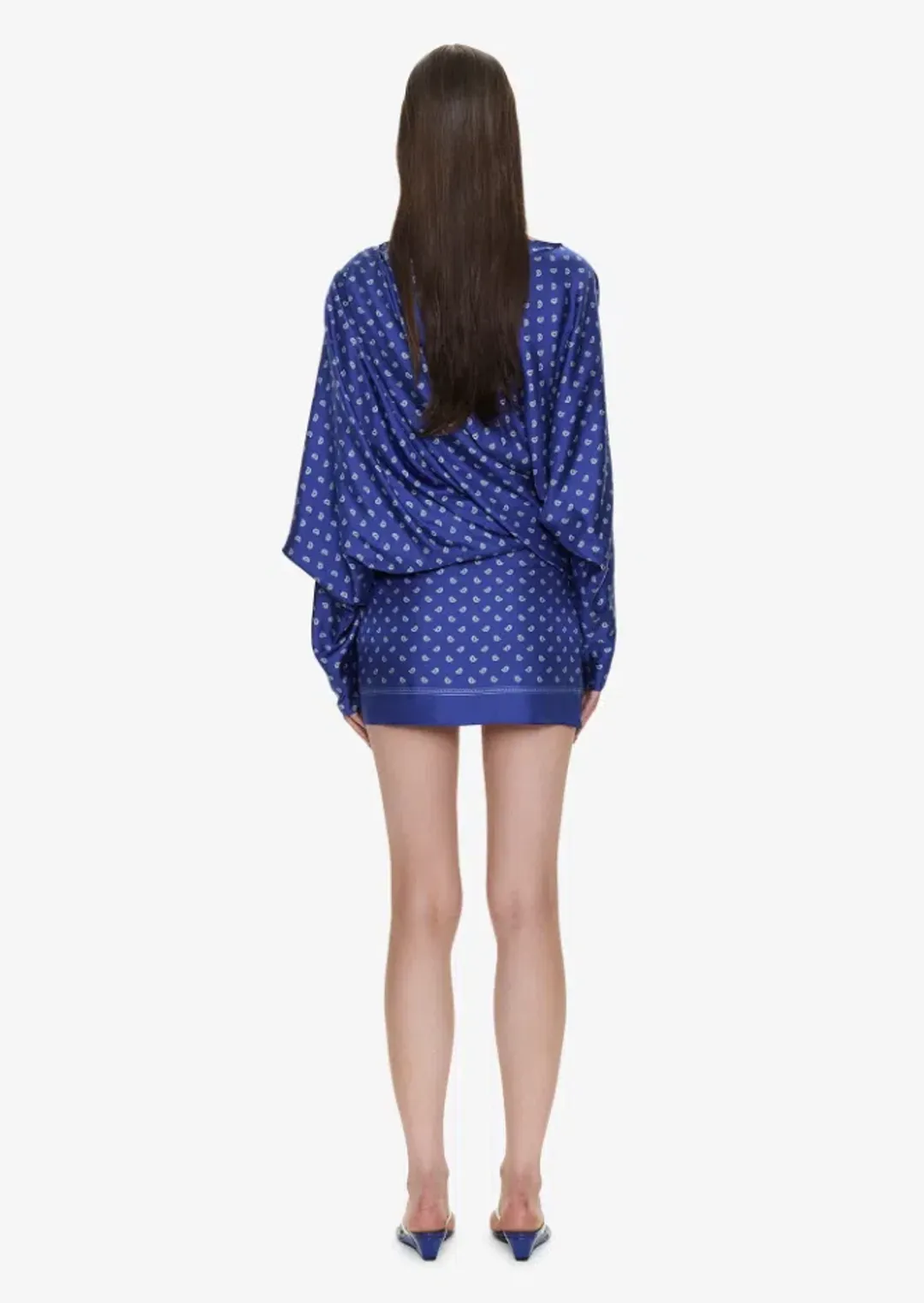 Christopher Esber Bandana Pareo Cutaway Dress indigo bandana print Size 10 for rent on The Volte - main image