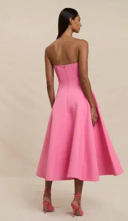 By Johnny Venus Shell Strapless Midi Dress Pink Size 10 for rent on The Volte - image 3