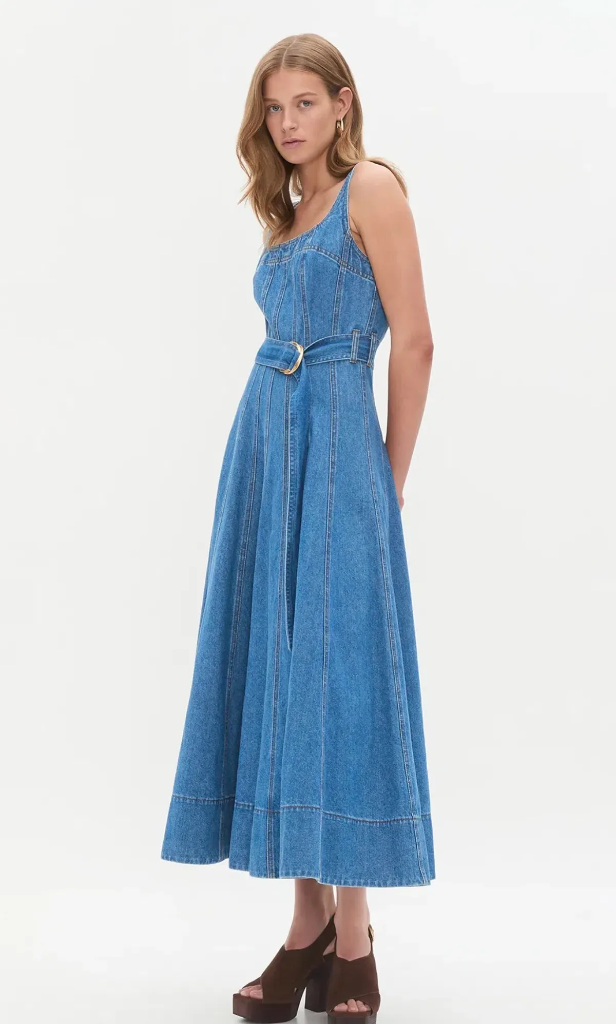 Aje Rainer Denim Midi Dress size 8 - Image 3