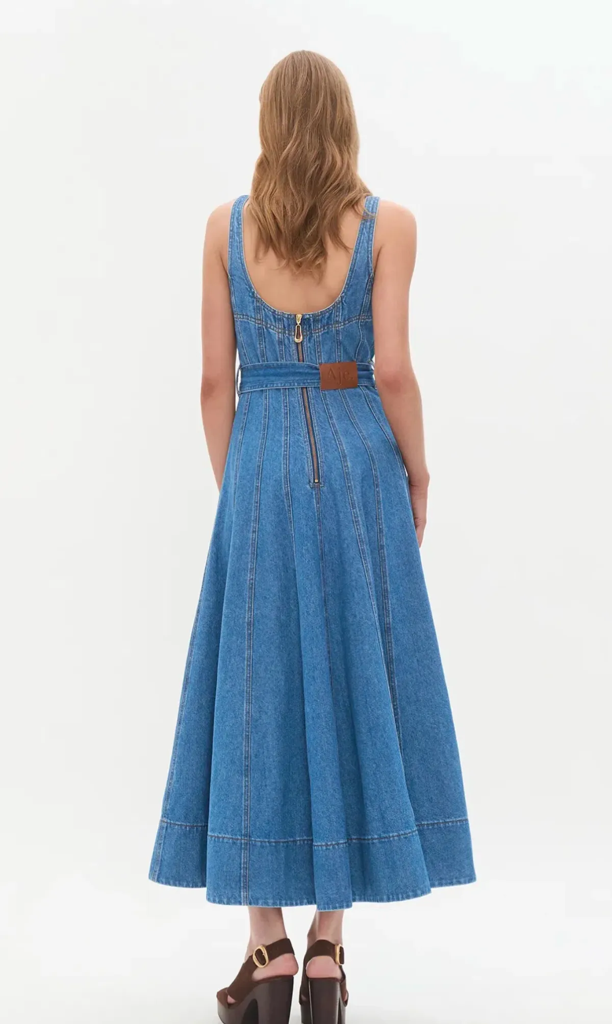 Aje Rainer Denim Midi Dress size 8 - Image 4