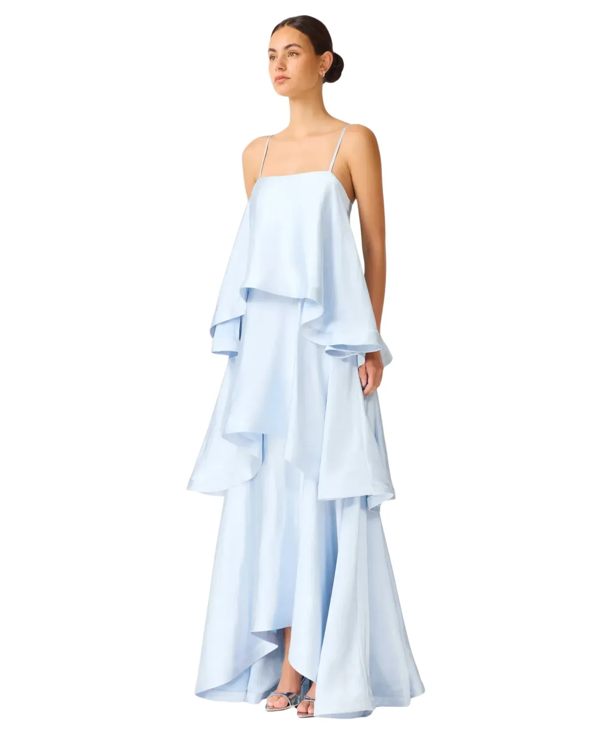 Elliatt Tilly Tiered Maxi Dress Pale Blue Size Small - Image 3