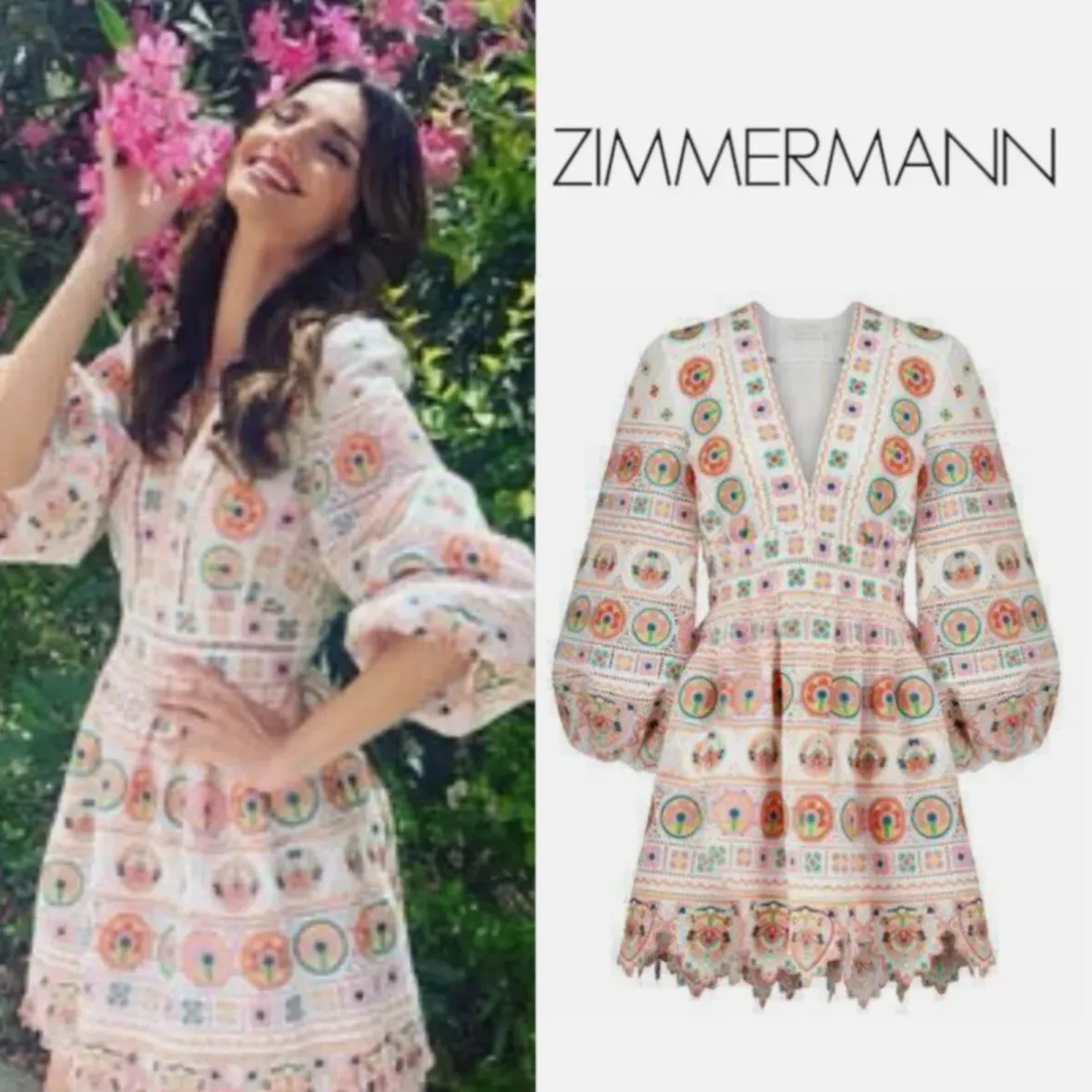 Zimmermann Brighton Plunge Mini Dress Size 0 / 8 AU - Image 3