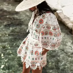 Zimmermann Brighton Plunge Mini Dress Size 0 / 8 AU for rent on The Volte - image 2