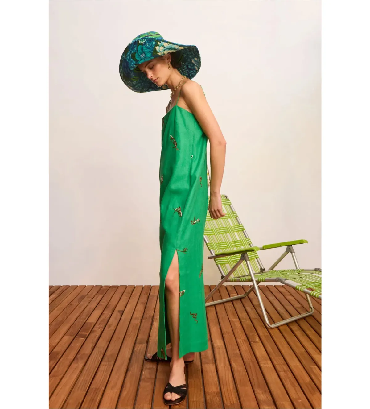 Alemais Wanda Embroidered Midi Dress Green Size 8 - Image 2
