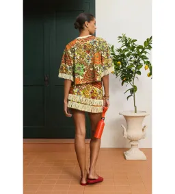 Alemais Lana Cropped Tee and Mini Skirt Set Multi Print Size 6 for rent on The Volte - image 3