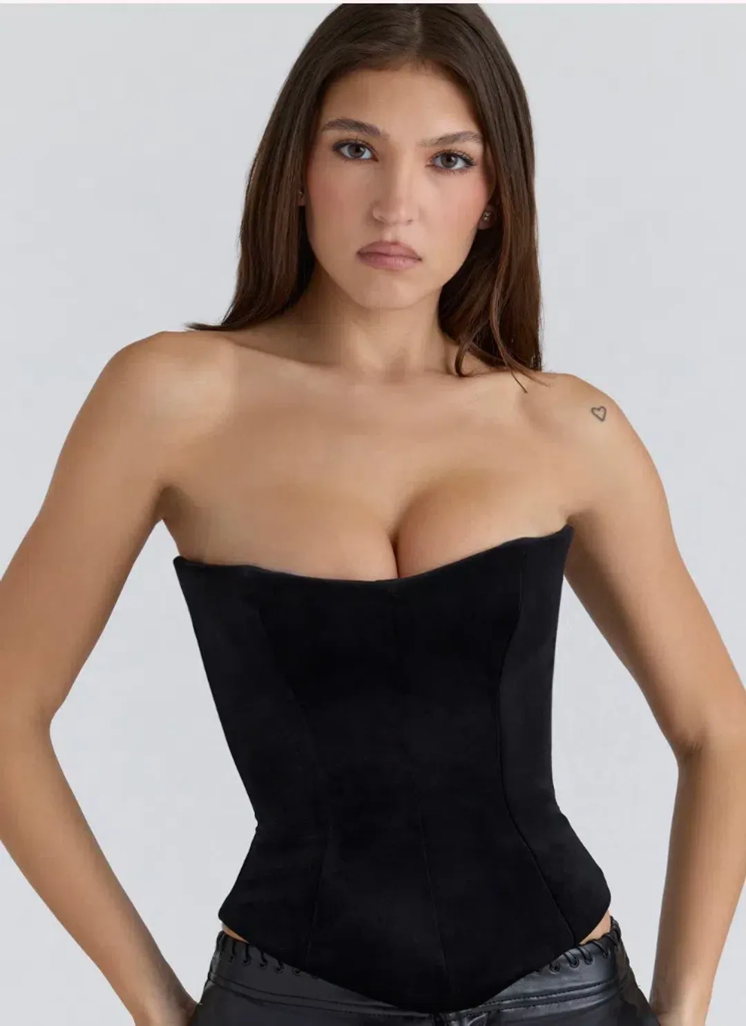 House of CB Omari Black Velvet corset XS & Beau Black Maxi Skirt XS for rent on The Volte - main image