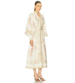 Zimmermann Hypnotic Buttoned Midi Dress in Cream Peony Size 1 / Size AU10 for rent on The Volte - image 2