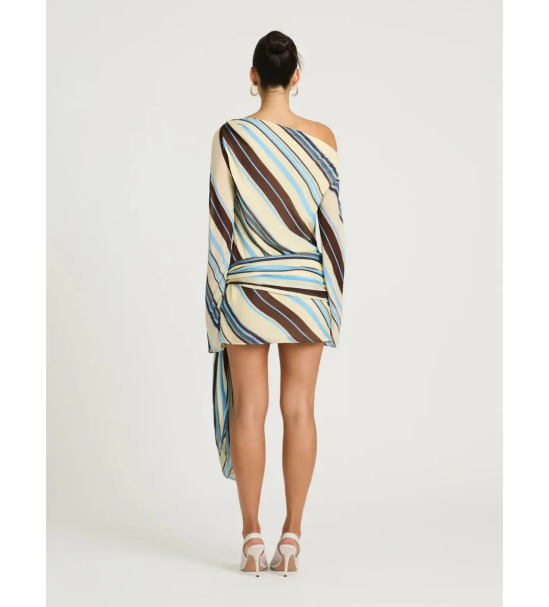 Benni Elise Mini Dress in Ocean Stripe Size AU10 for rent on The Volte - main image