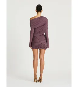 Benni Otto Long Sleeve Mini Dress in Grape Size AU10 for rent on The Volte - image 3