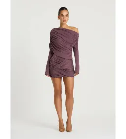 Benni Otto Long Sleeve Mini Dress in Grape Size AU10 for rent on The Volte - image 1