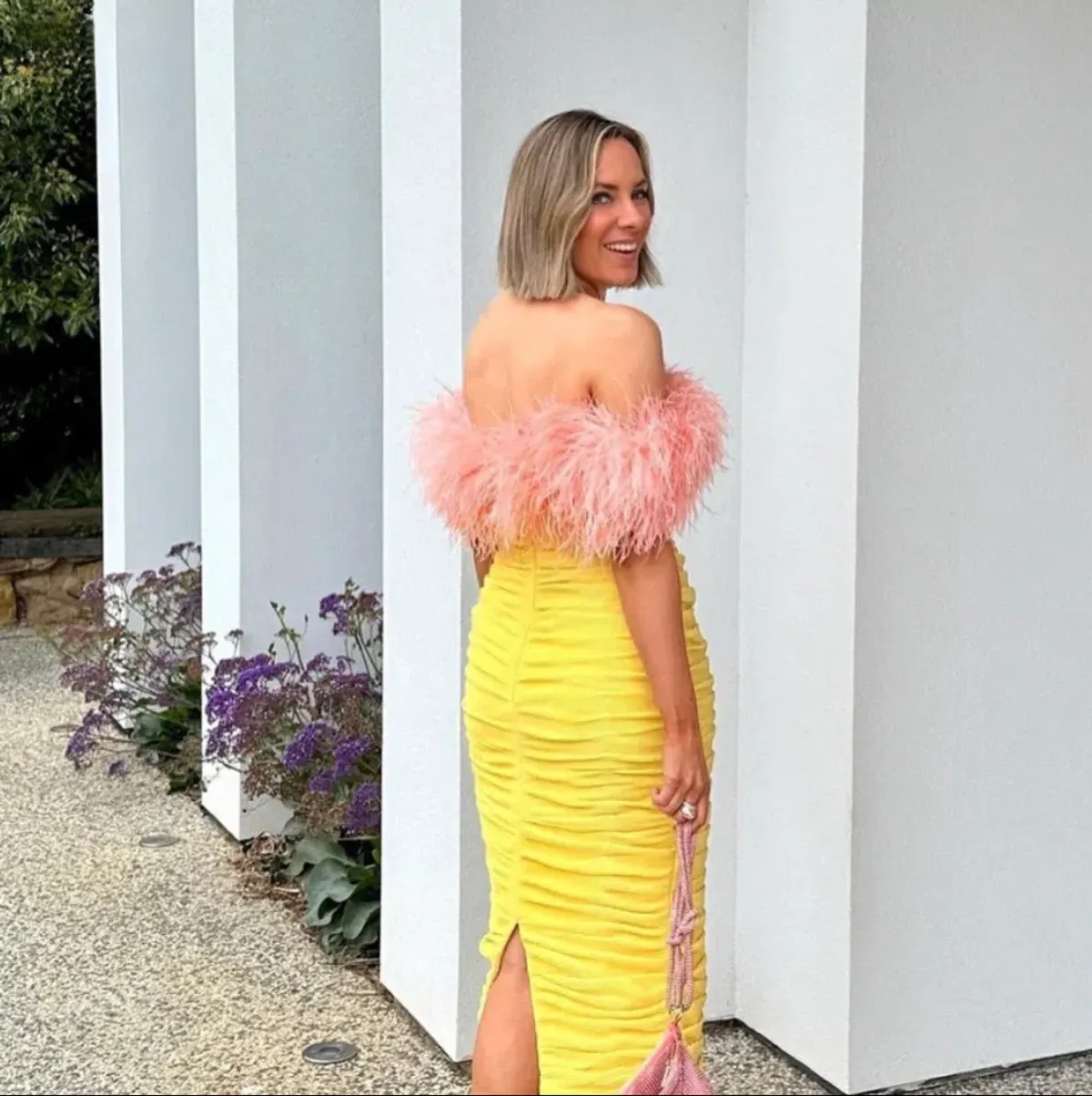 Rachel Gilbert Zion Midi Dress Lemon Yellow Size 2 / AU10 - Image 3