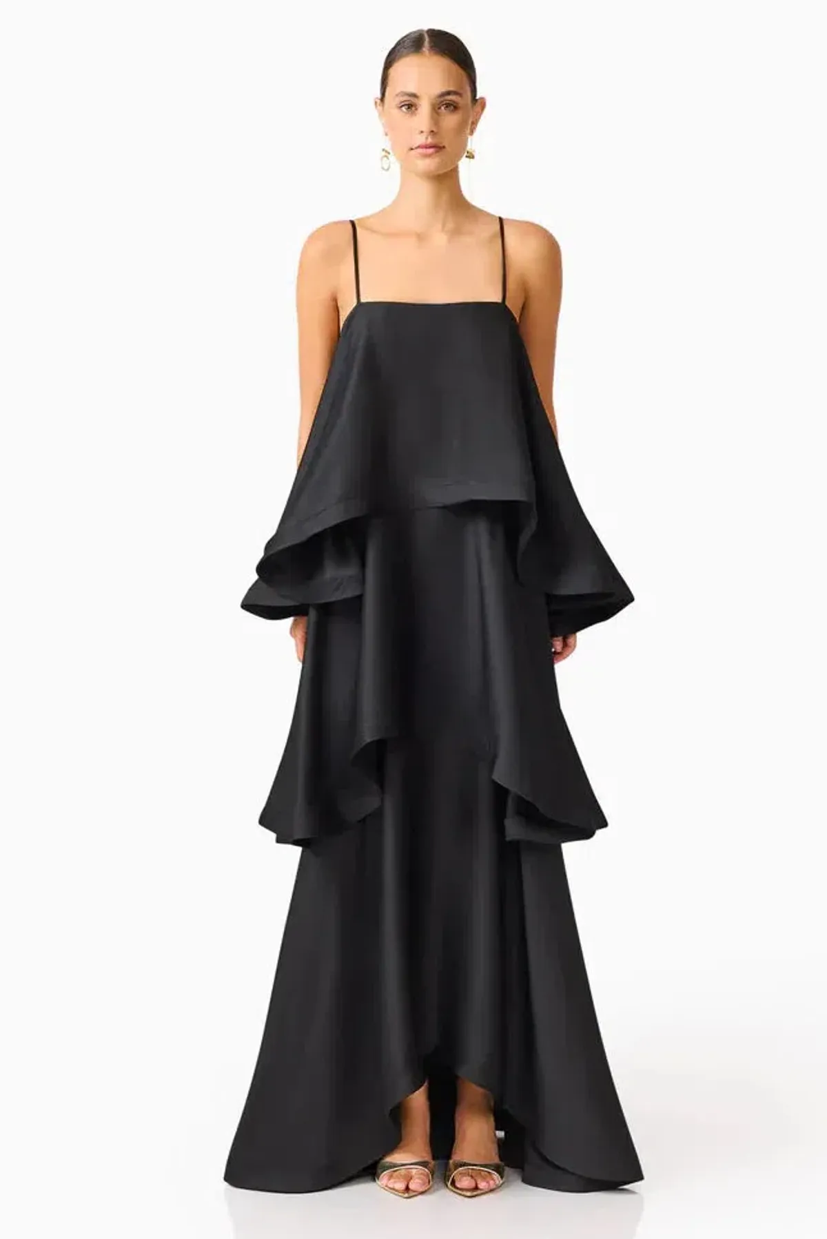 ELLIATT TILLY TIERED MAXI DRESS IN BLACK SIZE S (8-10 AU) - Image 1