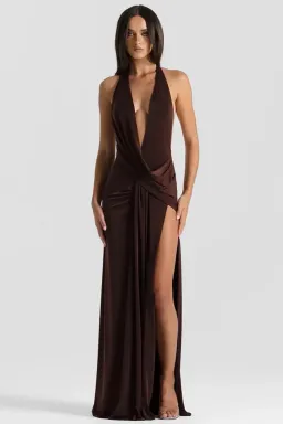 Natalie Rolt Winona Gown Espresso Brown Size 10 (2) for rent on The Volte - image 2