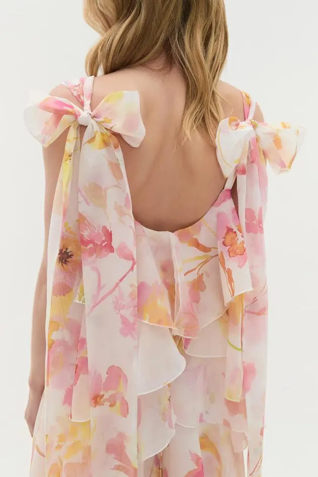 🌸New AJE Gracie Tiered Ruffle Maxi Dress – Wildflowers Floral Pink 10 AU 🌸 for rent on The Volte - main image