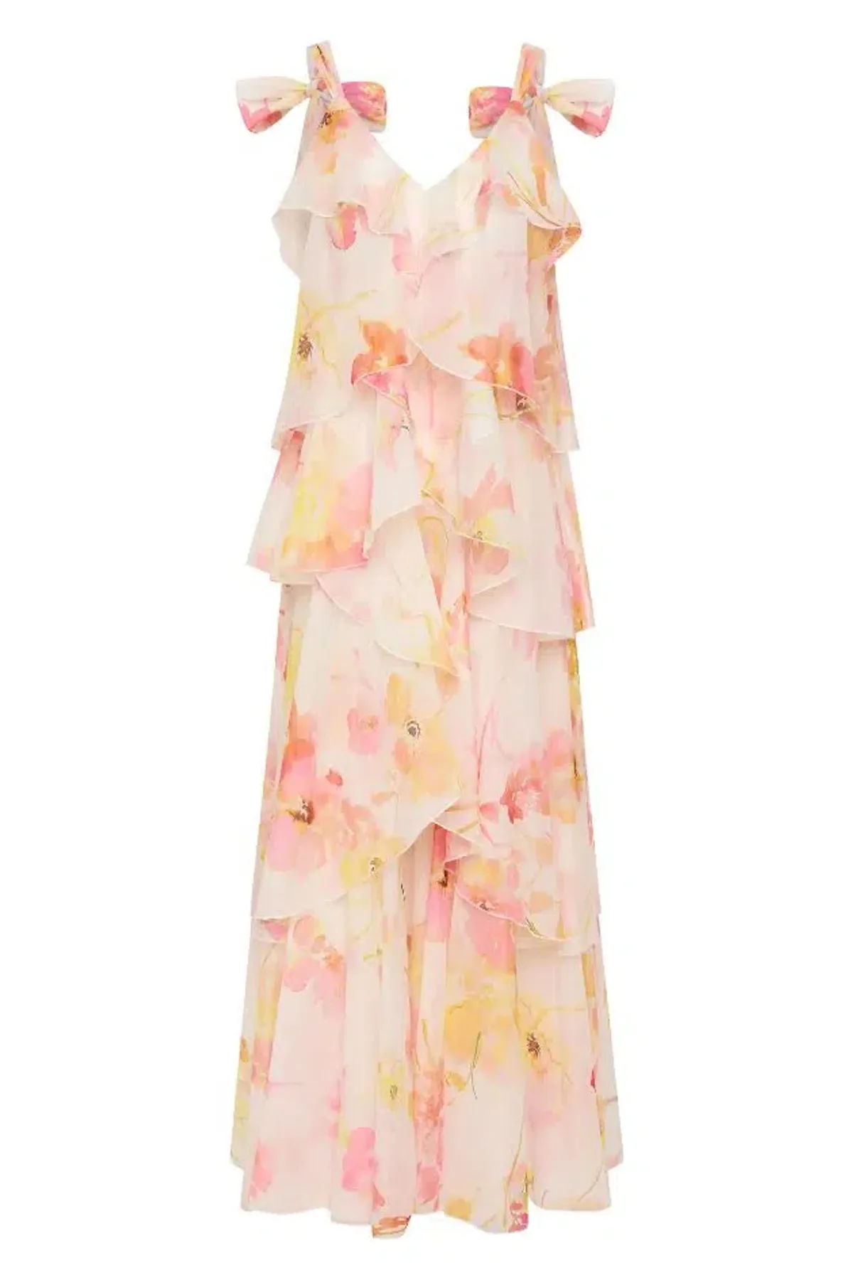 🌸New AJE Gracie Tiered Ruffle Maxi Dress – Wildflowers Floral Pink 10 AU 🌸 - Image 8