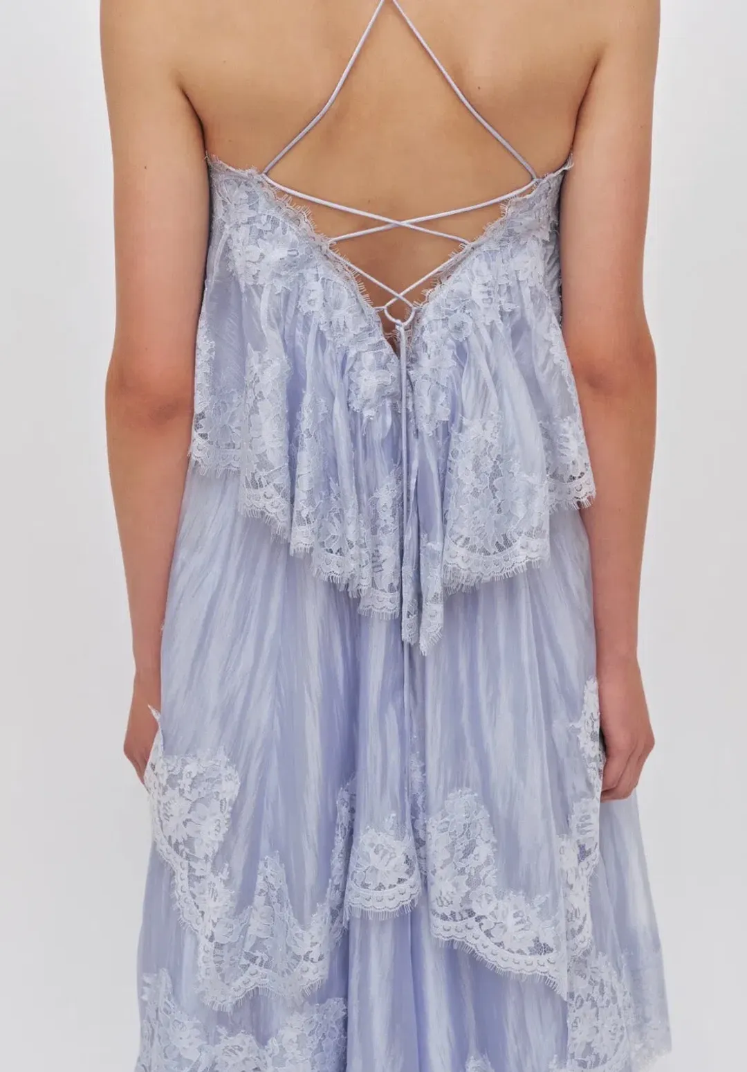 AJE- Ophelia Lace Gown- Blue- Size 8 for rent on The Volte - main image