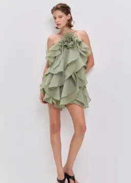AJE- Pandorea Layered Mini Dress- Moss- Size 10 for rent on The Volte - image 3
