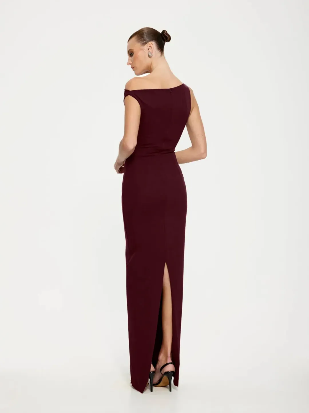 Effie Kats Inaya Gown in Wine Size XS for rent on The Volte - main image