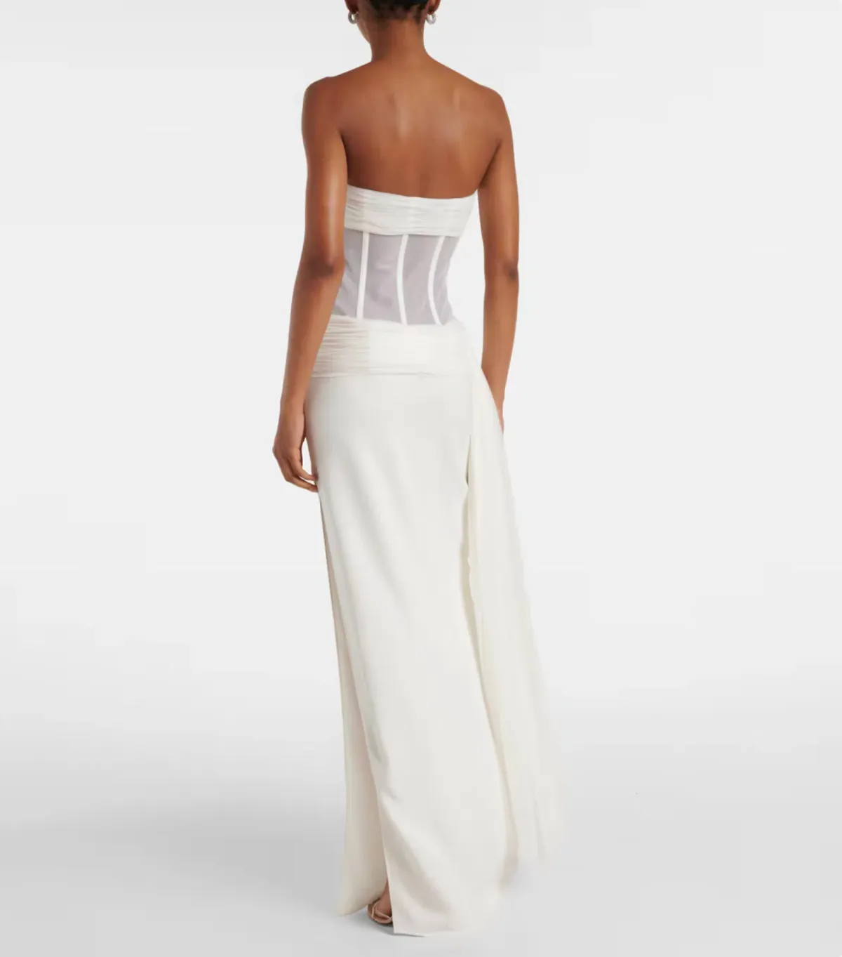 Christopher Esber White Veiled Corset Dress - Size 6 AU - Image 2