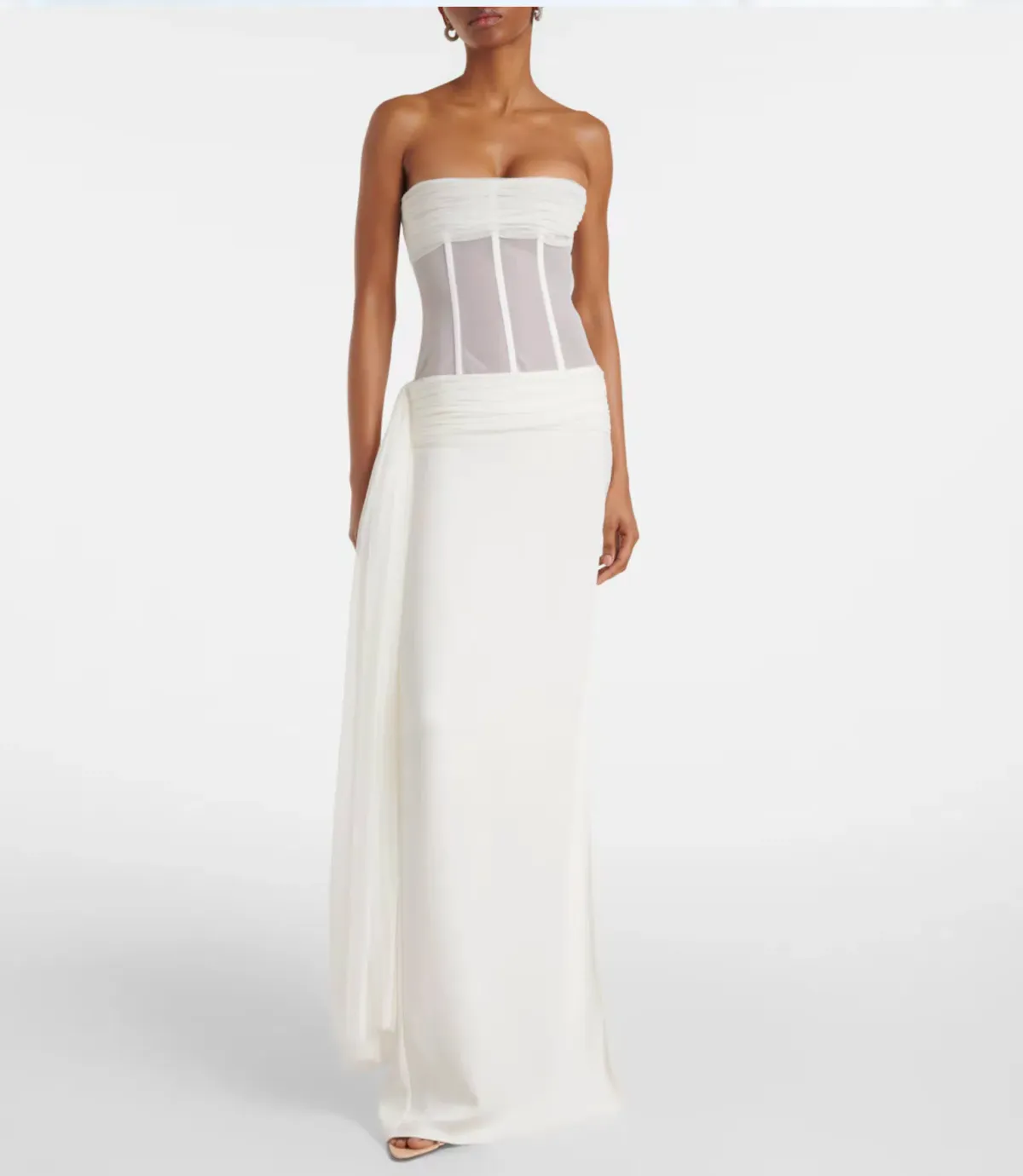 Christopher Esber White Veiled Corset Dress - Size 6 AU - Image 1