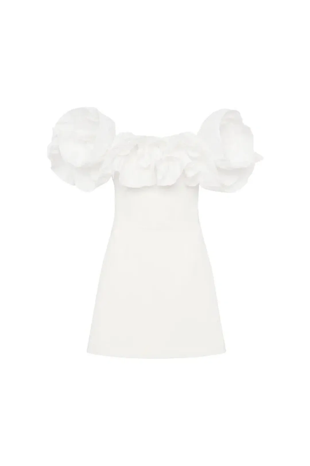 π€ Rebecca Vallance Tessa Ruffled Mini Dress β Ivory White β Size 10 (AU) π€ RACES!!! for rent on The Volte - main image