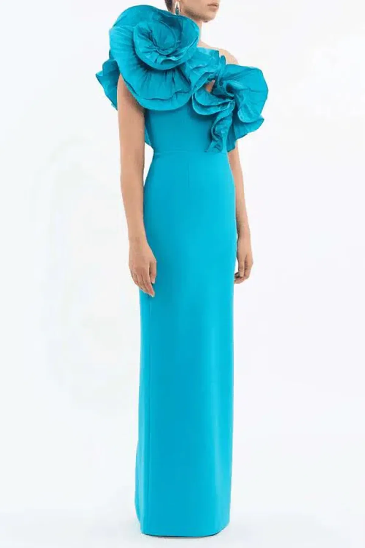 🩵 Rebecca Vallance Ella Gown – Turquoise Blue – Size 6 AU - Ruffle Maxi Dress🩵 - Image 6