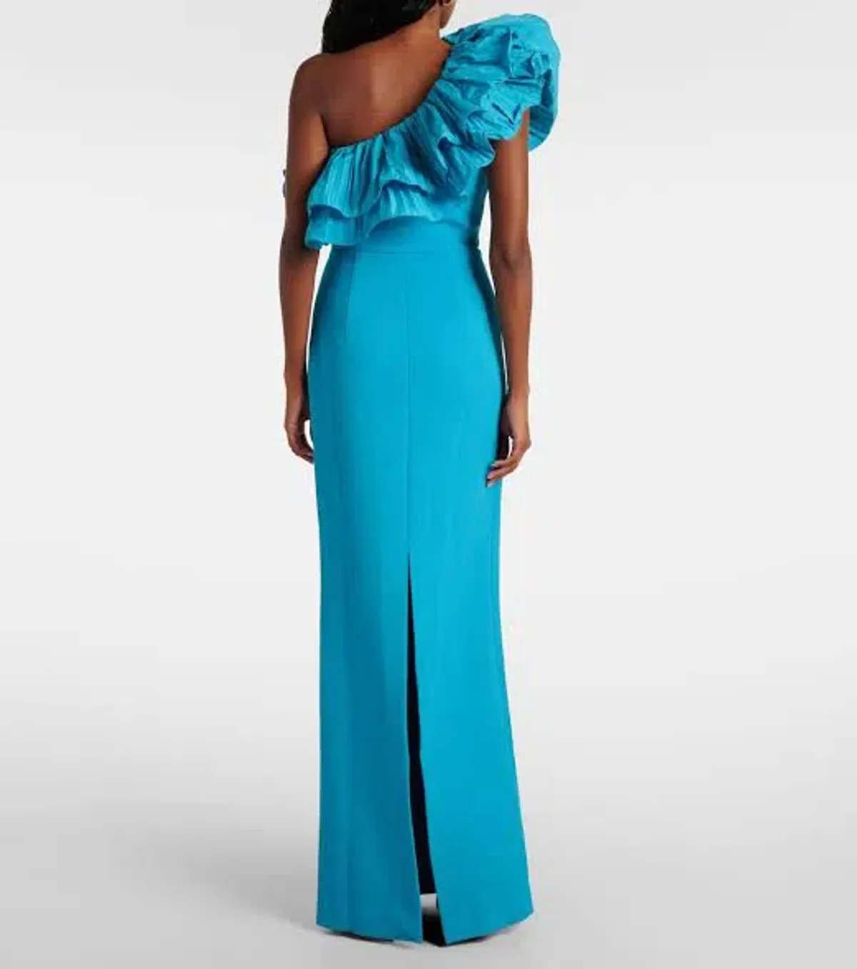 🩵 Rebecca Vallance Ella Gown – Turquoise Blue – Size 6 AU - Ruffle Maxi Dress🩵 - Image 3